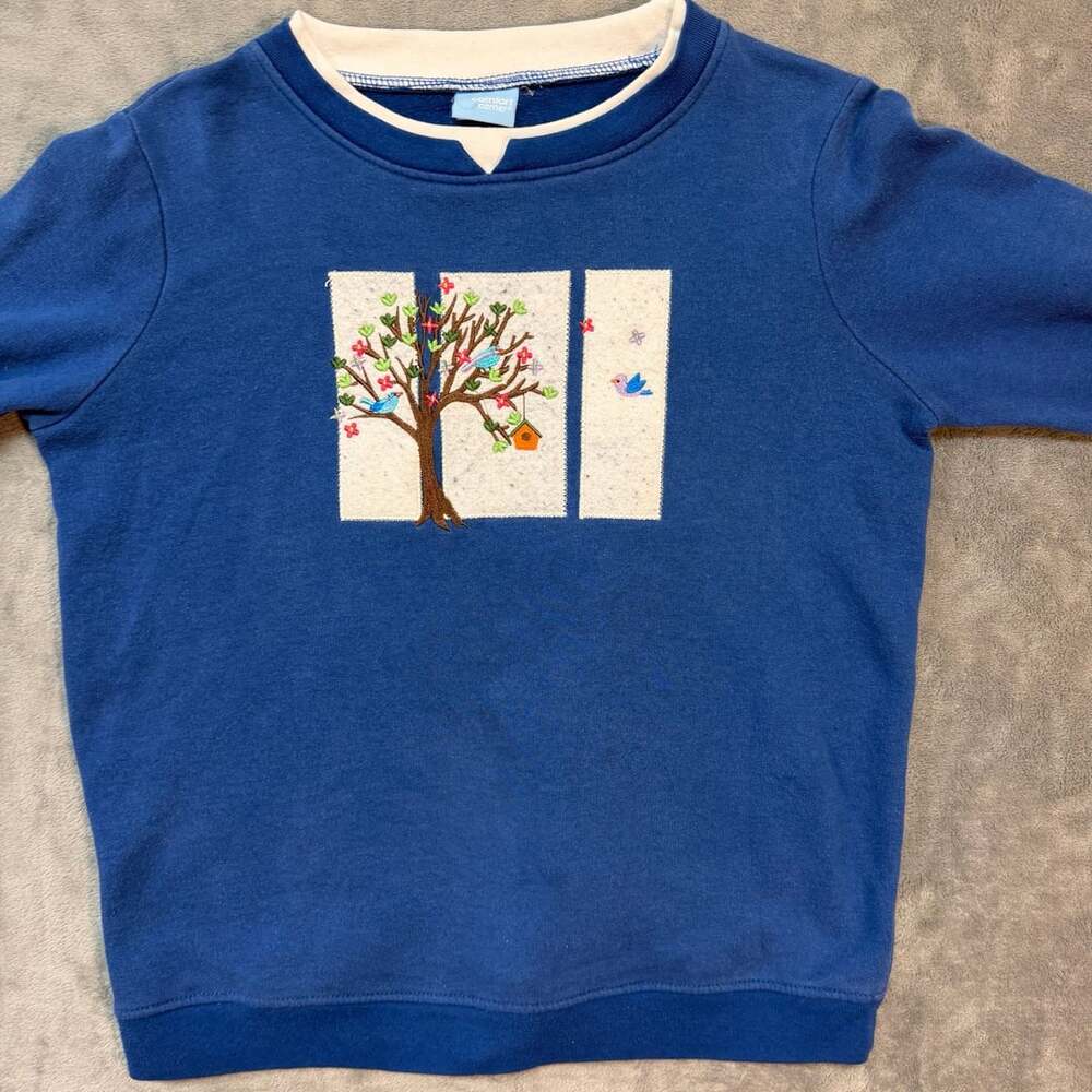 Comfort Corner Embroidered Tree Sweatshirt Blue